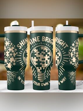 Autism Shine Bright Engraved Tumbler